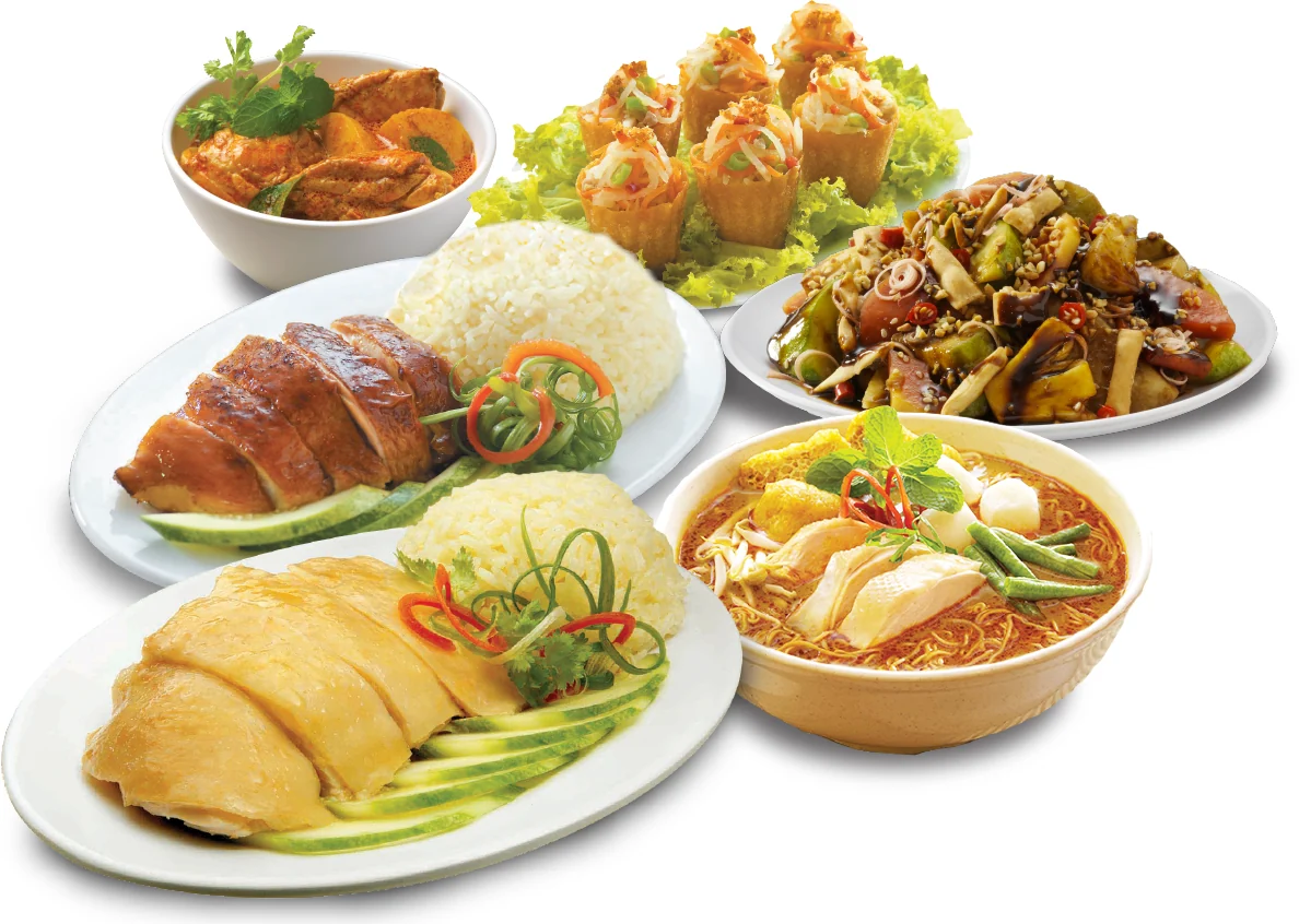 Hidangan nasi ayam dalam foto menu rasmi The Chicken Rice Shop